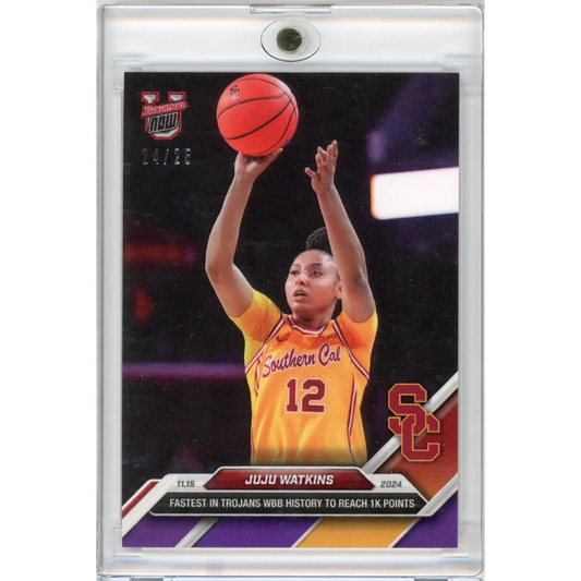 Authenticated JuJu Watkins USC Trojans basketball trading card in protective case with third party authentication
