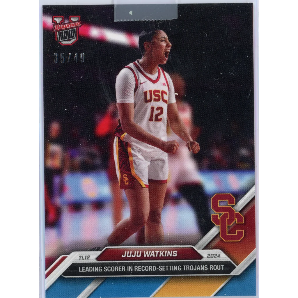 2024 Topps Bowman U Now JuJu Watkins #9 Blue /49 USC Trojans Rookie RC Card