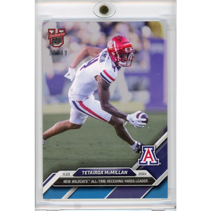 2024 Topps Bowman U Now Tetairoa McMillan #47 Blue #/49 Arizona Wildcats Football Card | Hall of Fame Sports Memorabilia | vintageantiquesgifts.com