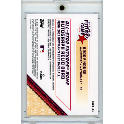 Baseball trading card of Brady House from Topps Bowmans Best in protective slab