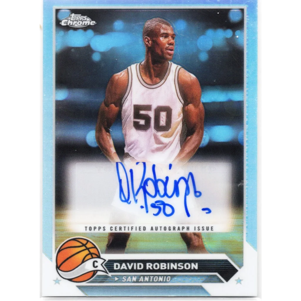 2024 Topps Chrome David Robinson #CGDR Refractor Auto San Antonio Spurs Basketball Card