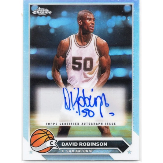 2024 Topps Chrome David Robinson #CGDR Refractor Auto San Antonio Spurs Basketball Card