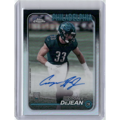 2024 Topps Chrome Silver Refractor Cooper DeJean #RA-CDE Auto Rookie RC Football Card | Hall of Fame Sports Memorabilia | vintageantiquesgifts.com