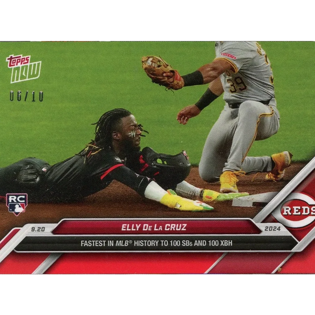 2024 Topps Now Elly De La Cruz #732 Red #/10 Cincinnati Reds Rookie RC Baseball Card | Hall of Fame Sports Memorabilia | vintageantiquesgifts.com