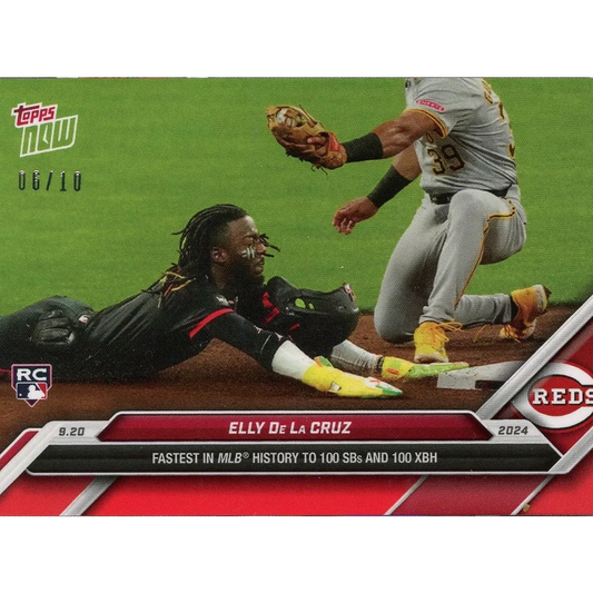 2024 Topps Now Elly De La Cruz #732 Red #/10 Cincinnati Reds Rookie RC Baseball Card | Hall of Fame Sports Memorabilia | vintageantiquesgifts.com