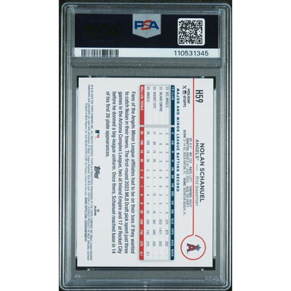 2024 Topps Holiday Nolan Schanuel PSA graded holographic baseball card