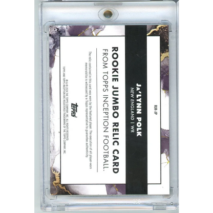2024 Topps Inception Ja'Lynn Polk #RJR-JP /150 Jumbo Relic Rookie RC Football Card | Limited Edition /150 Jumbo Relic Football Card | vintageantiquesgifts.com