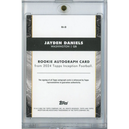 2024 Topps Inception Jayden Daniels #RA-JD Auto Washington Commanders Rookie RC Football Card | Certified Authentic Signed Memorabilia | vintageantiquesgifts.com
