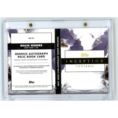 2024 Topps Inception Malik Nabers #ARBCMN Auto Book Relic Red /25 Rookie RC Football Card | Certified Authentic Signed Memorabilia | vintageantiquesgifts.com