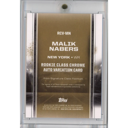 Malik Nabers Rookie Chrome Auto Card with Third Party Authentication for collectors