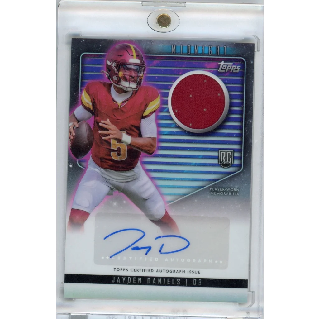 2024 Topps Midnight Jayden Daniels #RJAJD Rookie Jersey Auto Washington Commanders Rookie RC Football Card | Hall of Fame Sports Memorabilia | vintageantiquesgifts.com
