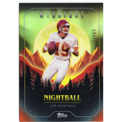 2024 Topps Midnight Joe Montana #NB20 Nightball Dusk /75 Football Card
