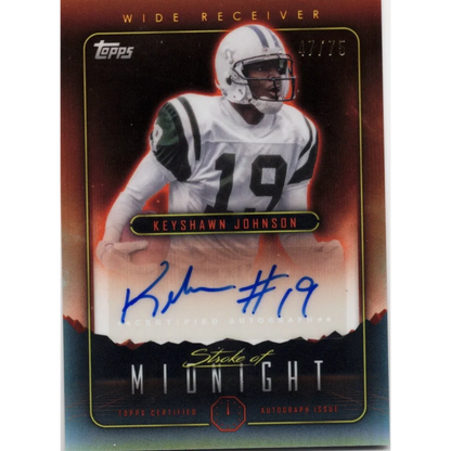 2024 Topps Midnight Keyshawn Johnson #SMAJK Stroke of Midnight Dusk Auto /75 New York Jets Football Card | Hall of Fame Sports Memorabilia | vintageantiquesgifts.com