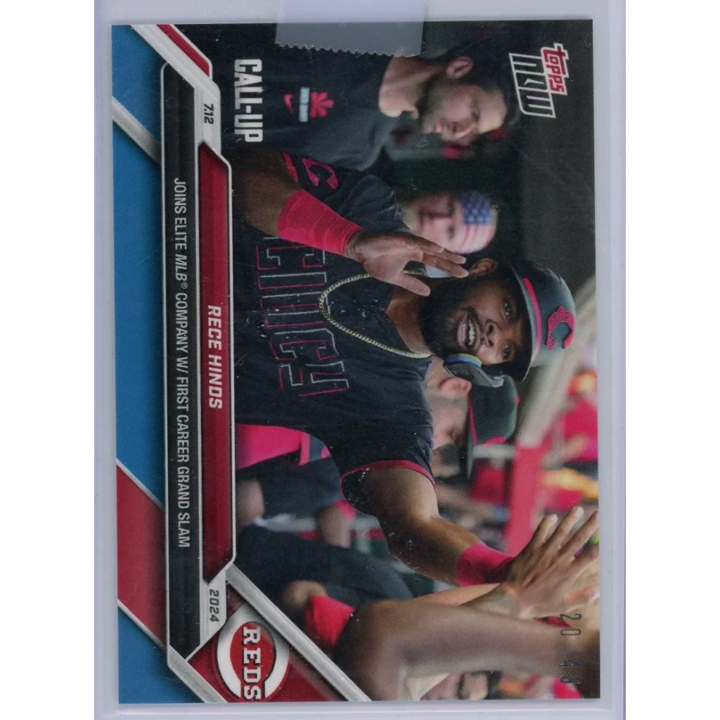 Authentic Rece Hinds Cincinnati Reds baseball card with third party authentication