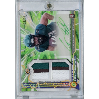 2024 Topps Resurgence Amped Up Green Cooper DeJean #AU-CD 01/15 RPA Auto Rookie RC Football Card | Hall of Fame Sports Memorabilia | vintageantiquesgifts.com