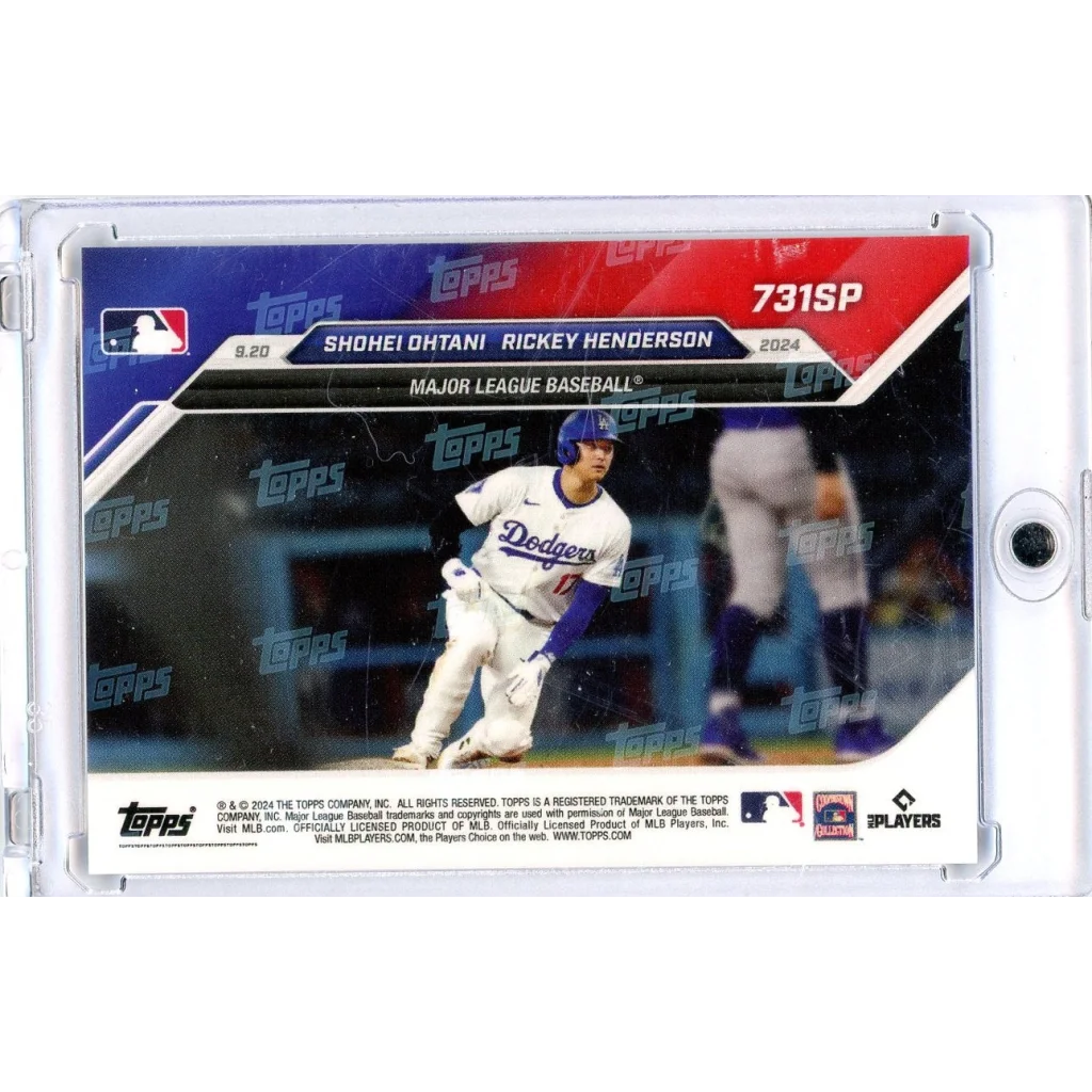 2024 Topps Now Shohei Ohtani #731SP Passes Henderson With 14th HR/SB Game Baseball Card | Topps Now Baseball Card | vintageantiquesgifts.com