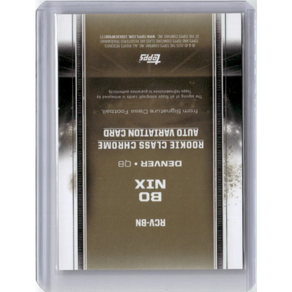 2024 Topps Signature Class Orange Variation Color Match Bo Nix #RCVBN /25 Auto Rookie RC Football Card | Certified Authentic Signed Memorabilia | vintageantiquesgifts.com