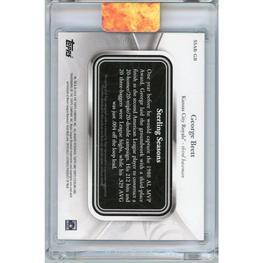 2024 Topps Sterling Sterling Season 1979 George Brett #SSAR-GB Game Used Memorabilia Autograph /25 Baseball Card | Certified Authentic Signed Memorabilia | vintageantiquesgifts.com