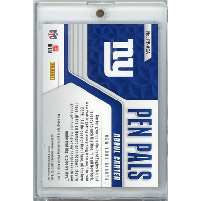2025 Donruss Elite Pen Pals Abdul Carter #PPACA Auto Rookie RC Football Card