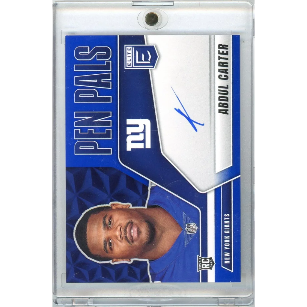 2025 Donruss Elite Pen Pals Abdul Carter #PPACA Auto Rookie RC Football Card