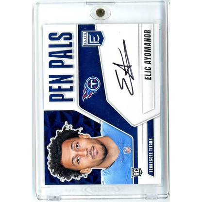 2025 Donruss Elite Pen Pals Elic Ayomanor #PPEYO Auto Rookie RC Football Card