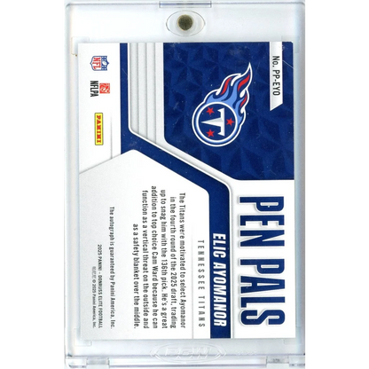 2025 Donruss Elite Pen Pals Elic Ayomanor #PPEYO Auto Rookie RC Football Card