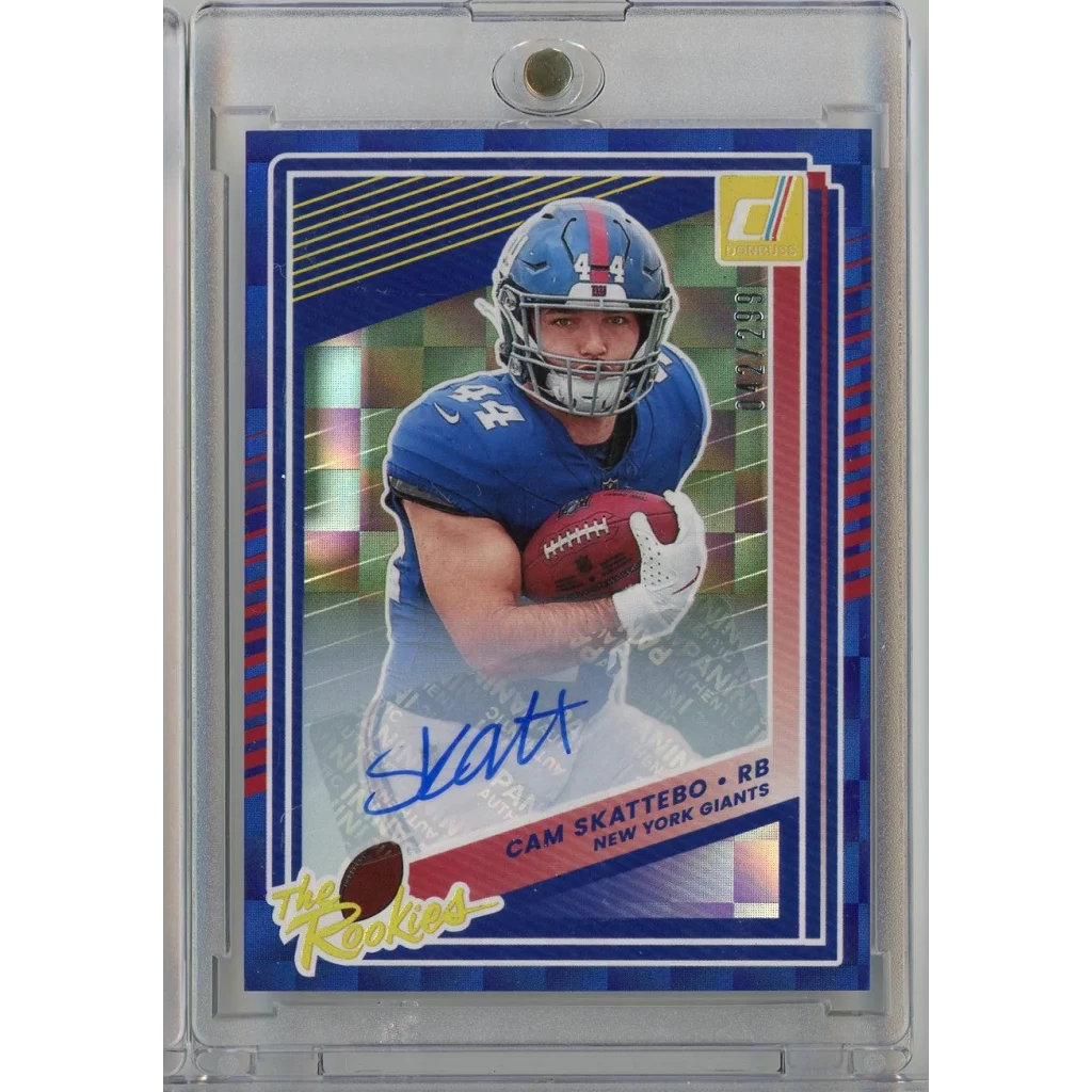 2025 Donruss The Rookies Cam Skattebo #19 /299 Auto Rookie RC Football Card | Hall of Fame Sports Memorabilia | vintageantiquesgifts.com