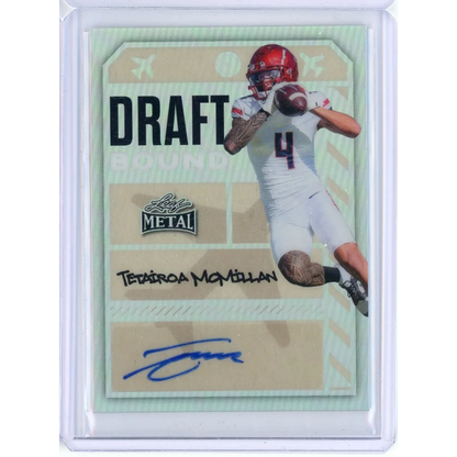 2025 Leaf Metal Tetairoa McMillan silver /63 rookie RC signed football card