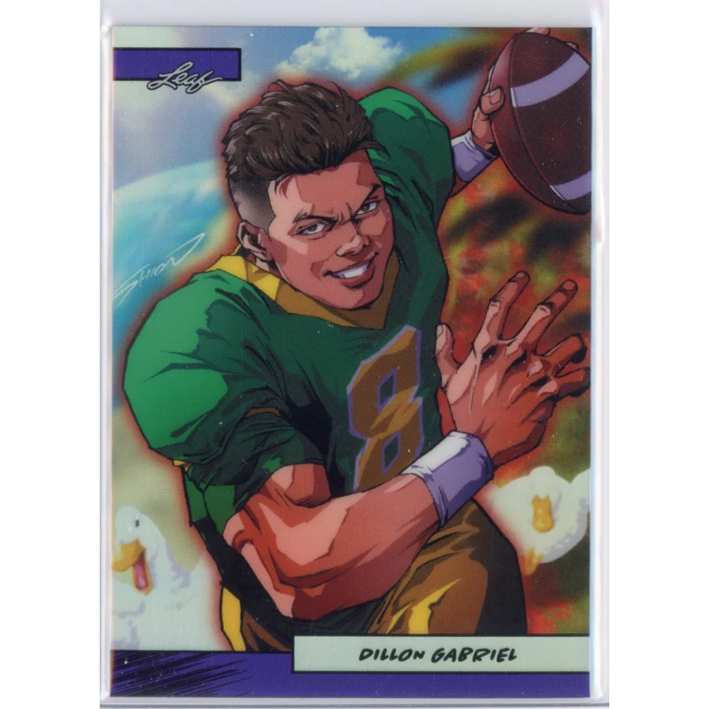 2025 Leaf Web Exclusives Anime Nation Dillon Gabriel #47 Purple /49 Rookie RC Football Card | Hall of Fame Sports Memorabilia | vintageantiquesgifts.com