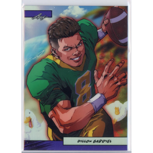 2025 Leaf Web Exclusives Anime Nation Dillon Gabriel #47 Purple /49 Rookie RC Football Card | Hall of Fame Sports Memorabilia | vintageantiquesgifts.com