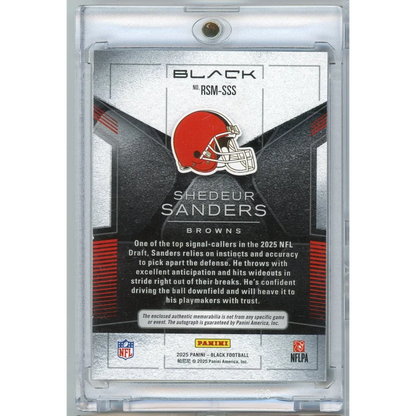 2025 Panini Black Shedeur Sanders #RSMSSS /99 RPA Auto Rookie RC Football Card
