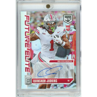 2025 Panini Donruss Elite Quinshon Judkins #FE-QJS Future Elite NIL Rookie Auto /149 Rookie RC Football Card