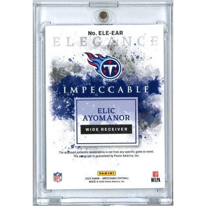 2025 Panini Impeccable Elic Ayomanor #ELE-EAR /60 Relic Auto Rookie RC Football Card | Certified Authentic Signed Memorabilia | vintageantiquesgifts.com