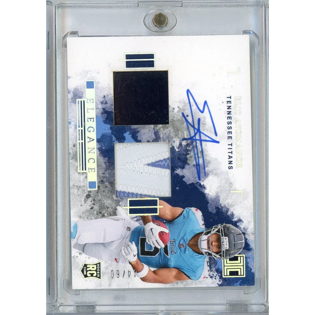 2025 Panini Impeccable Elic Ayomanor #ELE-EAR /60 Relic Auto Rookie RC Football Card | Hall of Fame Sports Memorabilia | vintageantiquesgifts.com