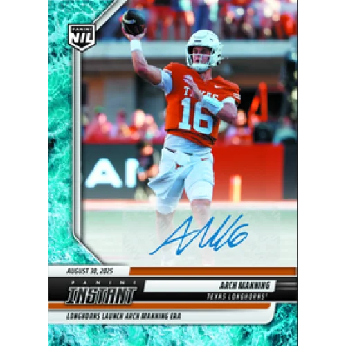 2025 Panini Instant Arch Manning #AMA Water Auto /10 Texas Longhorns Rookie RC Football Card
