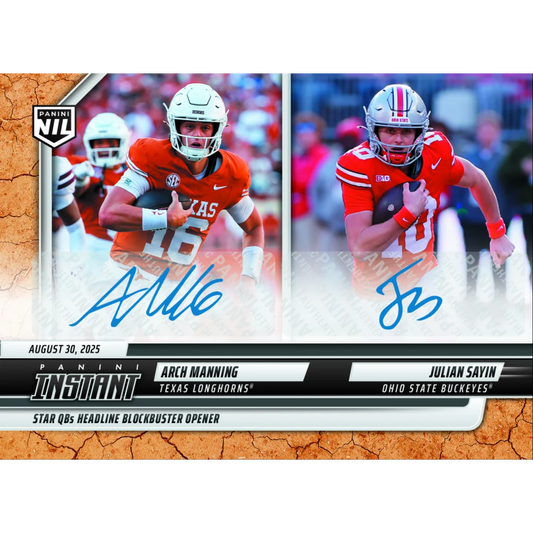 2025 Panini Instant Arch Manning Julian Sayin football card