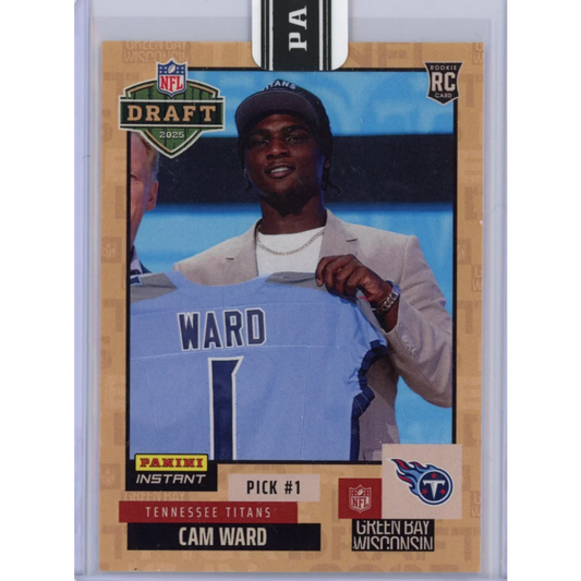 NFL Cam Ward Panini Instant NFL Draft Night Beige Rookie Card featuring Tennessee Titans rookie