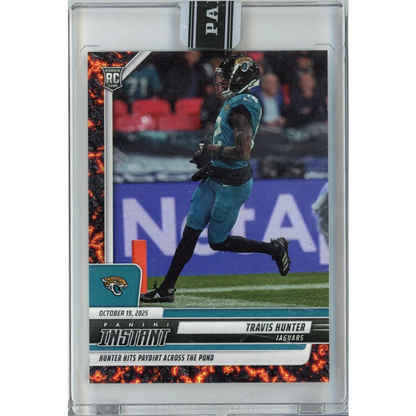 2025 Panini Instant Travis Hunter #157 Magma 1/1 Jacksonville Jaguars Rookie RC Football Card | Hall of Fame Sports Memorabilia | vintageantiquesgifts.com