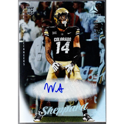 2025 Panini Luminance Will Sheppard #136 Auto /700 Tampa Bay Buccaneers Rookie RC Football Card | Hall of Fame Sports Memorabilia | vintageantiquesgifts.com