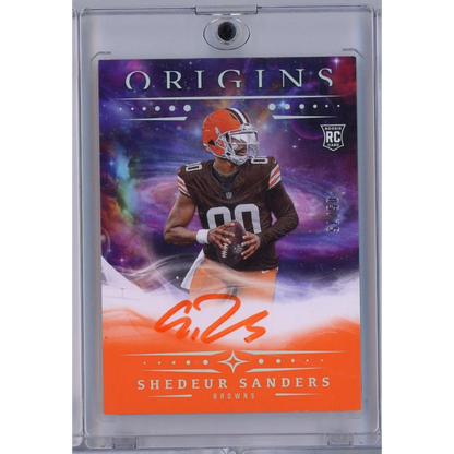 2025 Panini Origins Shedeur Sanders #RA-SSA /75 Orange Auto Rookie RC Football Card