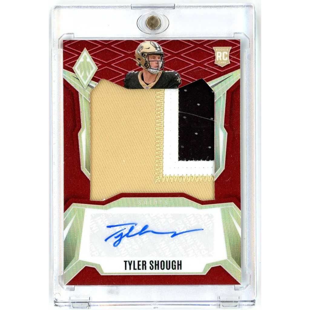2025 Panini Phoenix Tyler Shough #RPSTSH /99 Red RPA Auto Rookie RC Football Card | Hall of Fame Sports Memorabilia | vintageantiquesgifts.com