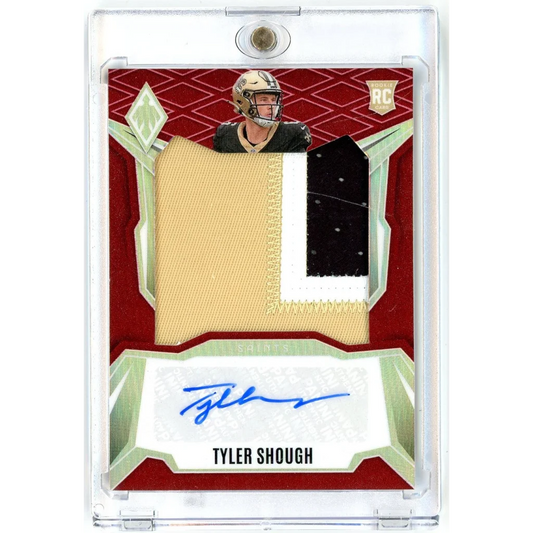 2025 Panini Phoenix Tyler Shough #RPSTSH /99 Red RPA Auto Rookie RC Football Card | Hall of Fame Sports Memorabilia | vintageantiquesgifts.com