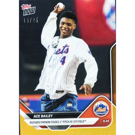 2025 Topps Now Ace Bailey #348 Orange Foil /25 Rookie RC Baseball Card | Hall of Fame Sports Memorabilia | vintageantiquesgifts.com