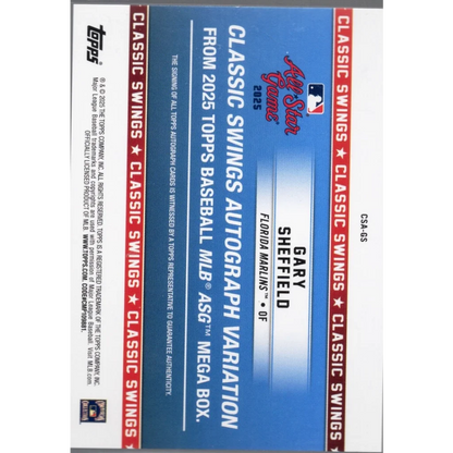 2025 Topps All-Star Gary Sheffield Florida Marlins autograph /50 card