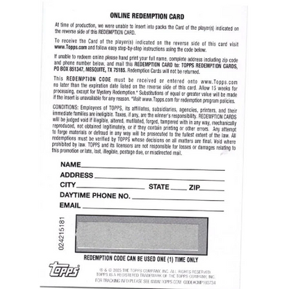 2025 Topps Bowman U Now Dante Moore #21B Football Auto Relic Black /10 Redemption Oregon Ducks Rookie RC Football Card