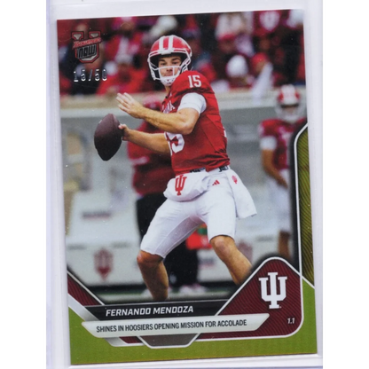 2025 Topps Bowman U Now Fernando Mendoza #64 Gold Foil Indiana Hoosiers RC card