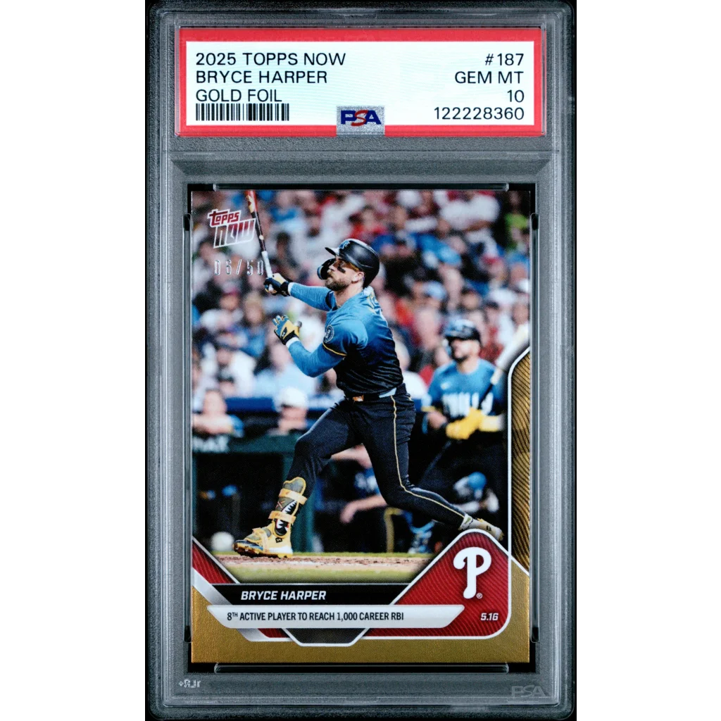 2025 Topps Now Bryce Harper Gold Foil PSA 10 Gem Mint Card