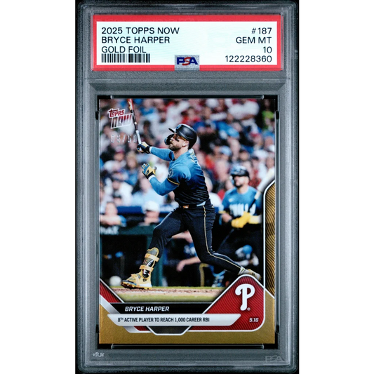 2025 Topps Now Bryce Harper Gold Foil PSA 10 Gem Mint Card