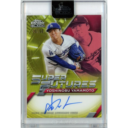 2025 Topps Chrome Black Yoshinobu Yamamoto Gold Auto Super Futures Dodgers Card