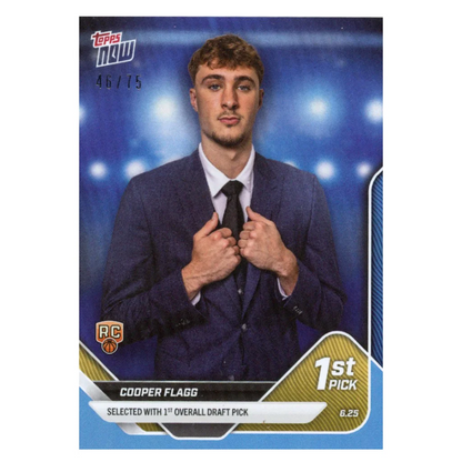 Cooper Flagg Topps Now basketball card with third party authentication for collectors